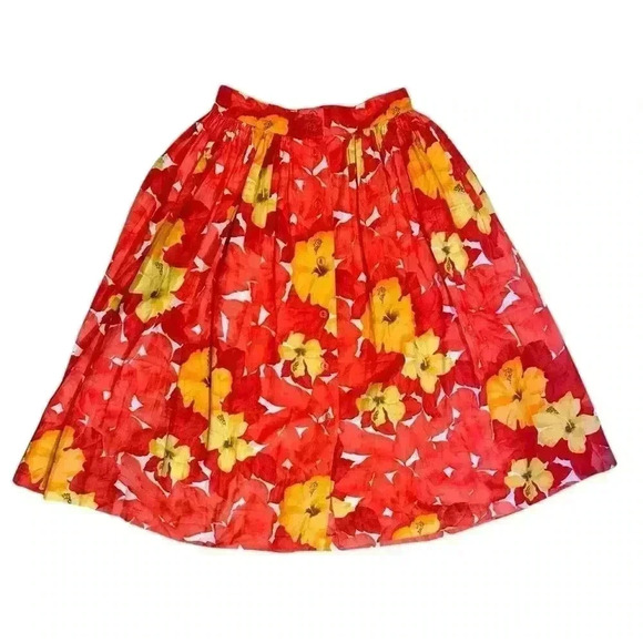 hauber Dresses & Skirts - Vintage Hauber Sporting Life Floral Button Front & Back Germany Size 8